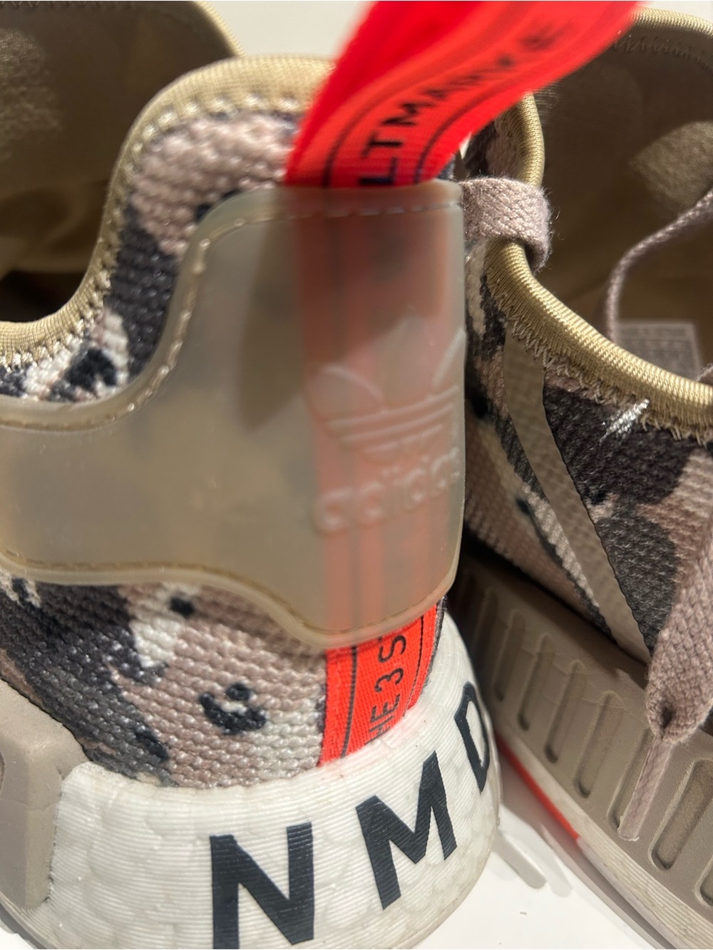 Adidas Men’s NMD R1 Camouflage Running Shoes - Cream/Green/Beige/Black, Size 13